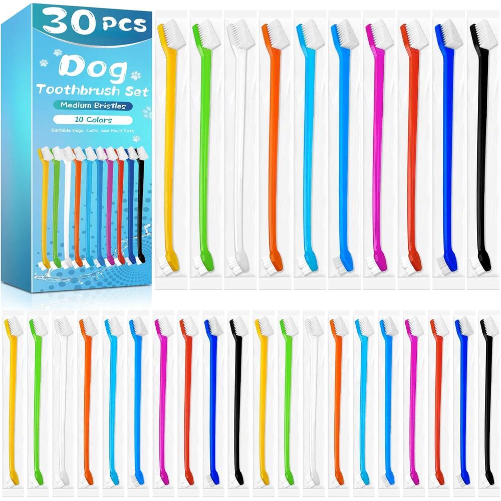 image:imageNavona 30 PCS Dog Toothbrushes Double Headed Anti Slip Dog Tooth Brushing Kits Cat Toothbrush Pet Toothbrush for Dogs Easy to Clean and Care for Teeth Suitable for Small to Large Dogs and Cats1 Count Pack of 30