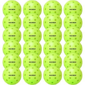 Navona 24 Pack Premium 40-Holes Outdoor Pickleball Balls, Seamless Roto-Molded Design & Durable, Meet USAPA Official Requirement, Durable Pickleballs, High Bounce True Flight, Pickleball Balls Outdoor(Pickleballs-24 Pack)