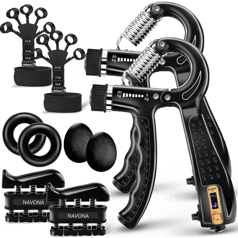 image:image10 PCS Grip Strength Trainer Kit Hand Gripper Strengthener Forearm Strengthener Finger Strengthener Finger Exerciser Stress Relief BallForearm Workout Ring for Muscle Building and Injury Recover
