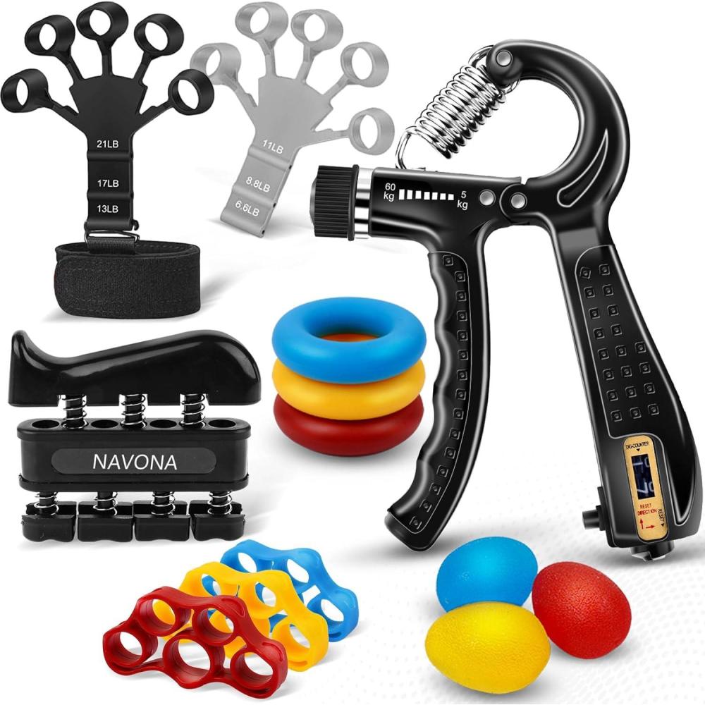 image:image13 PCS Grip Strength Trainer Kit Hand Gripper Strengthener Forearm Strengthener Finger Strengthener Finger Exerciser Stress Relief Ball Forearm Workout Ring for Muscle Building and Injury Recover