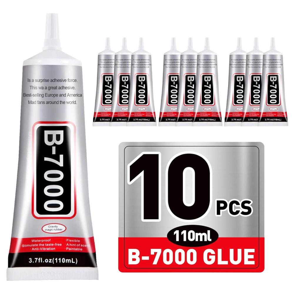 image:image4 PCS 110ml B7000 Glue Clear with Precision Tip Rhinestone Glue for Nail Craft Glue Bedazzling Glue Shoe Glue Jewelry Glue for Rhinestone Shoe Jewelry Making DIY Craft Makeup Metal10