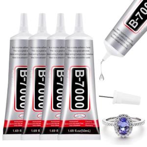 4 PCS 50ml B7000 Glue Clear with Precision Tip, Bedazzling Glue, Rhinestone Glues, Craft Glues, Jewelry Making, Nail Art, DIY, Makeup, Shoes