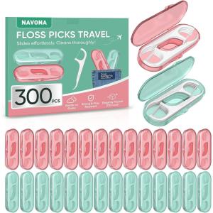 300 Dental Floss Picks, 30 Packs Dental Flossers with Floss Pick Case, Stocking Stuffers Adults, Bulk Stocking Stuffers for Adults, Party Favors Adult(1 Count (Pack of 300))
